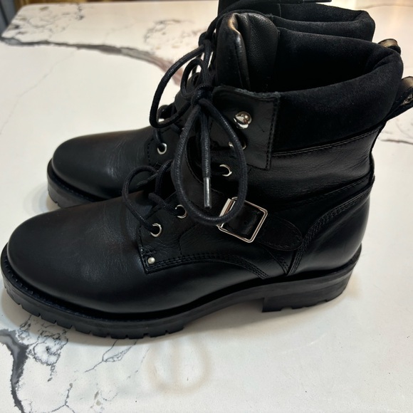 All Saints Black leather boots, lace up and buckle.  Great quality boots. - Picture 2 of 5